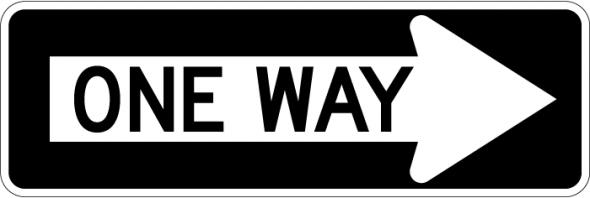 One Way Right Sign - R6-1R