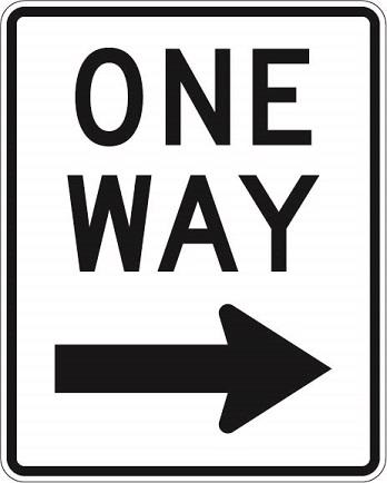 One Way Right Sign - R6-2r