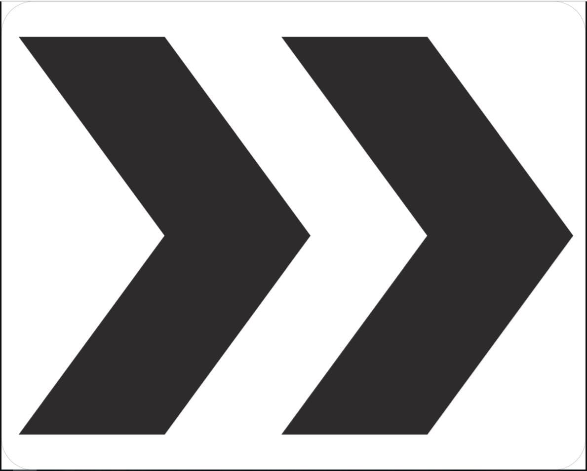 Roundabout Direction (2 Chevrons) Sign - R6-4
