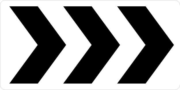 Roundabout Directional Arrow (3 Chevrons) Sign - R6-4a