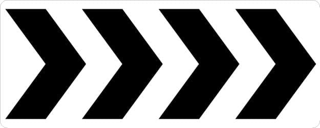 Roundabout Directional Arrow (4 chevrons) Sign - R6-4b