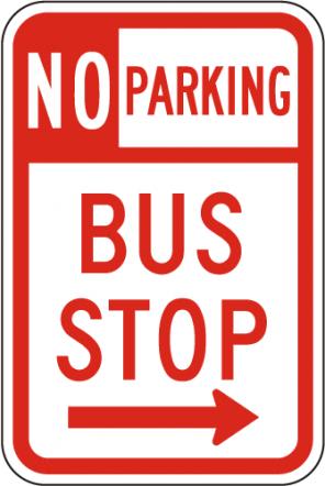 No Parking Bus Stop Sign - R7-107