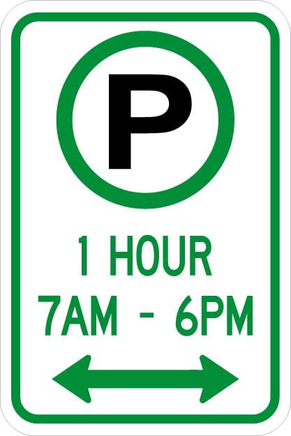 Parking Permitted XX Hour(s) XX AM - XX PM Sign - R7-23a