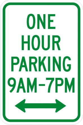 One Hour Parking (time limit) Sign - R7-5