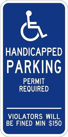 Connecticut Handicap Parking Sign  - R7-8ct