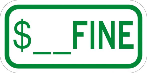 Fine For Handicapped Parking  - R7-8d