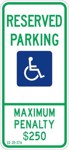 North Carolina Handicap Parking Sign  - R7-8nc