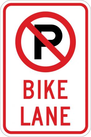 No Parking Bike Lane (symbol) Sign - R7-9A