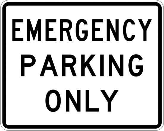 Emergency Parking Only Sign - R8-4