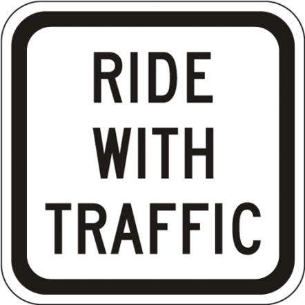 Ride With Traffic (Plaque) Sign - R9-3c
