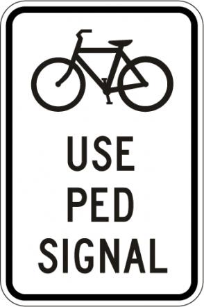 Bikes Use Ped Signal Sign - R9-5