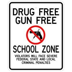 Drug Free Gun Free Zone Signs- S2-8