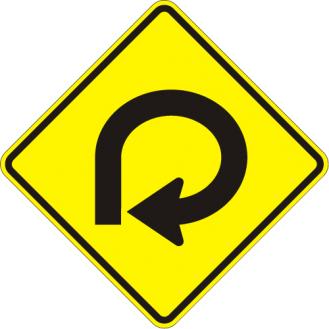 270 Degree Curve Sign - W1-15