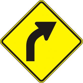 Curve Right Warning Sign - W1-2R