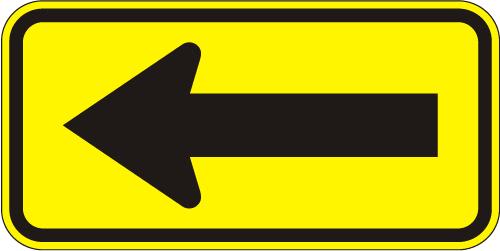 Warning Arrow Left Sign - W1-6L