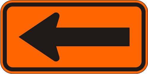 Construction Arrow Sign - W1-6L-O