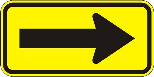 Warning Arrow Right Sign - W1-6R