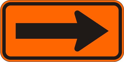 Construction Arrow Sign - W1-6R-O