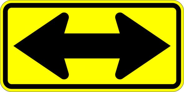 Double Arrow Sign - W1-7