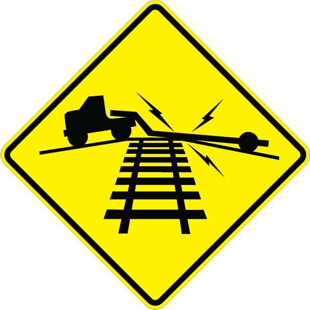 Low Ground Clearance Railroad Sign - W10-5