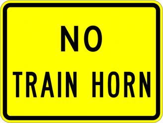 No Train Horn (plaque) Sign - W10-9p