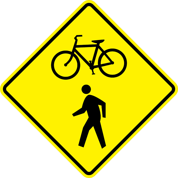 Bicycle and Pedestrian Crossing Sign - W11-15