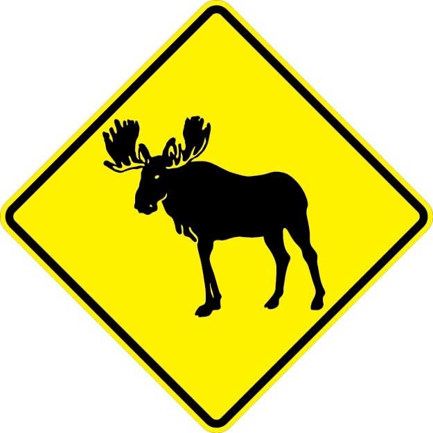 Moose Sign - W11-21