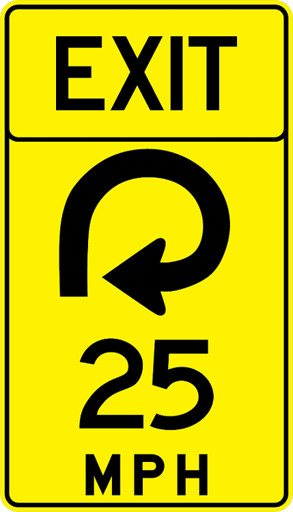 Advisory Speed (Exit) Sign - W13-6 - View 2