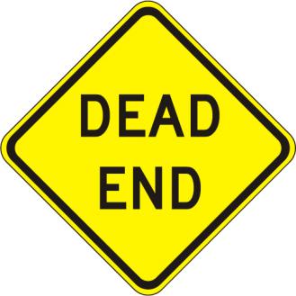 Dead End Warning Sign - W14-1