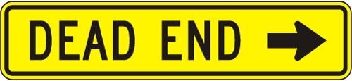 Dead End Right (plaque) Sign - W14-1AR