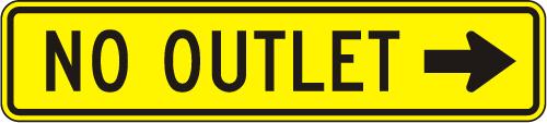 No Outlet Right Sign  - W14-2AR