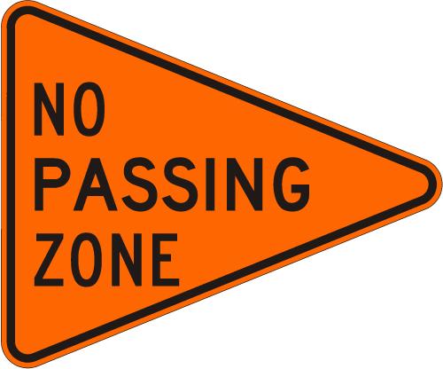 No Passing Zone Sign - W14-3-O