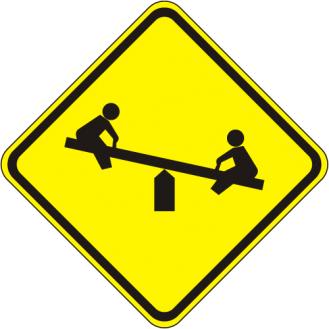 Playground Sign - W15-1
