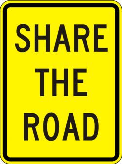 Share the Road Sign - W16-1