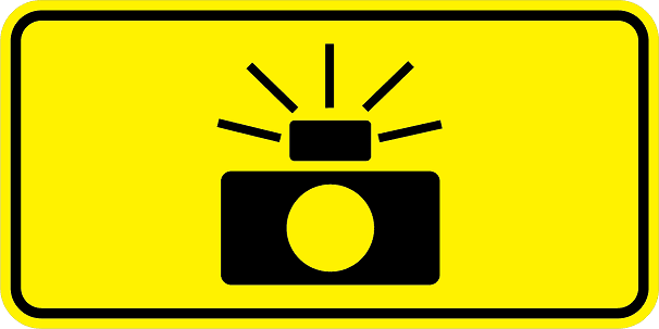 Photo Enforced Symbol Sign - W16-10