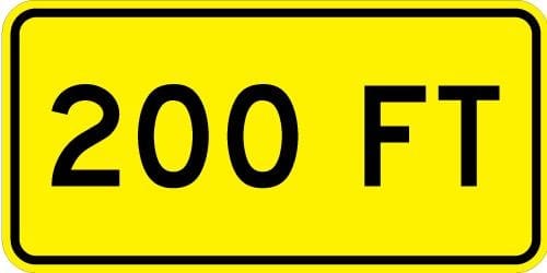 Distance in Ft Sign - W16-2aP