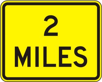 Distance Miles Sign - W16-3