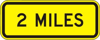 Distance Miles Sign - W16-3A