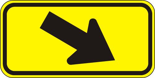 Diagonal Downward Arrow Right Sign - W16-7PR