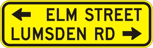 Advance St Name (2 streets) - W16-8A