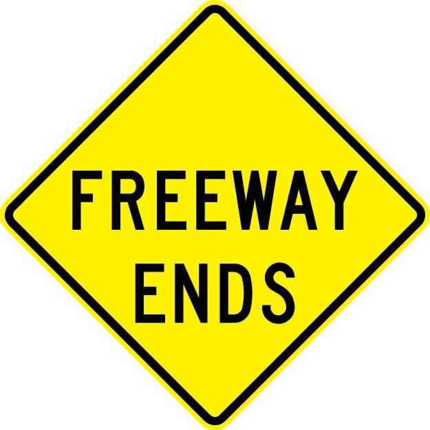 Freeway Ends Sign - W19-3