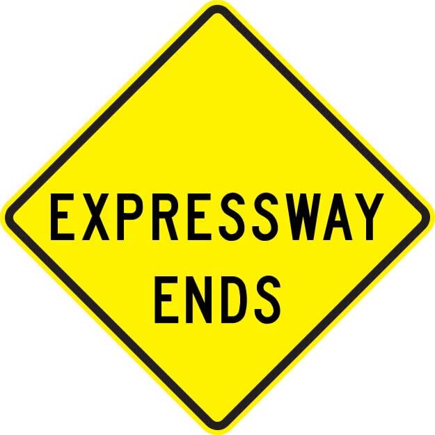 Expressway Ends Sign - W19-4
