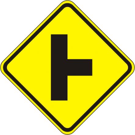 Side Road Right Sign - W2-2R