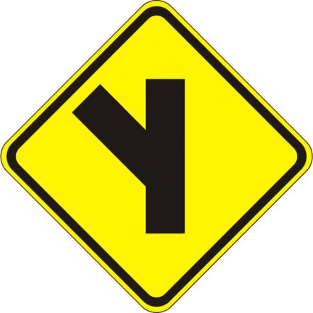 Side Road (diagonal) Left Sign - W2-3L