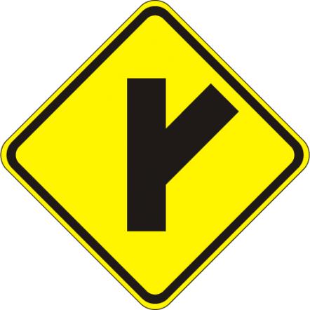 Side Road (diagonal) Right Sign - W2-3R