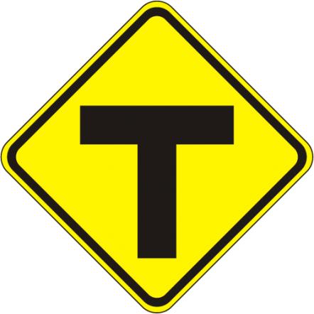 T Intersection Sign  - W2-4