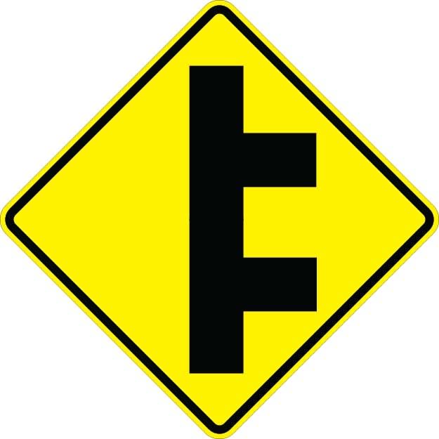 Side Roads From Right Sign - W2-8R