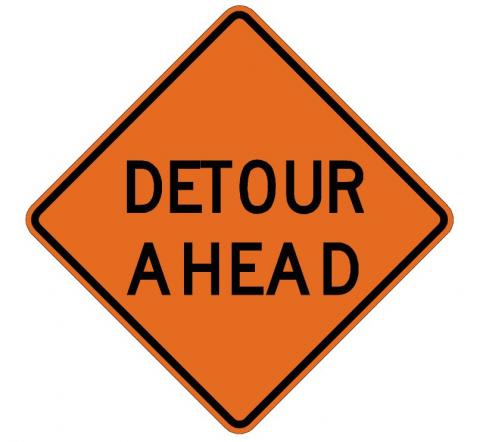 Detour Ahead Roll-Up Construction Signs - W20-2-RU