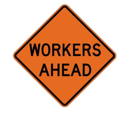 Workers Ahead Roll-Up Construction Signs - W21-1-RU