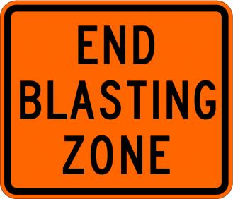 End Blasting Zone Sign - W22-3-O